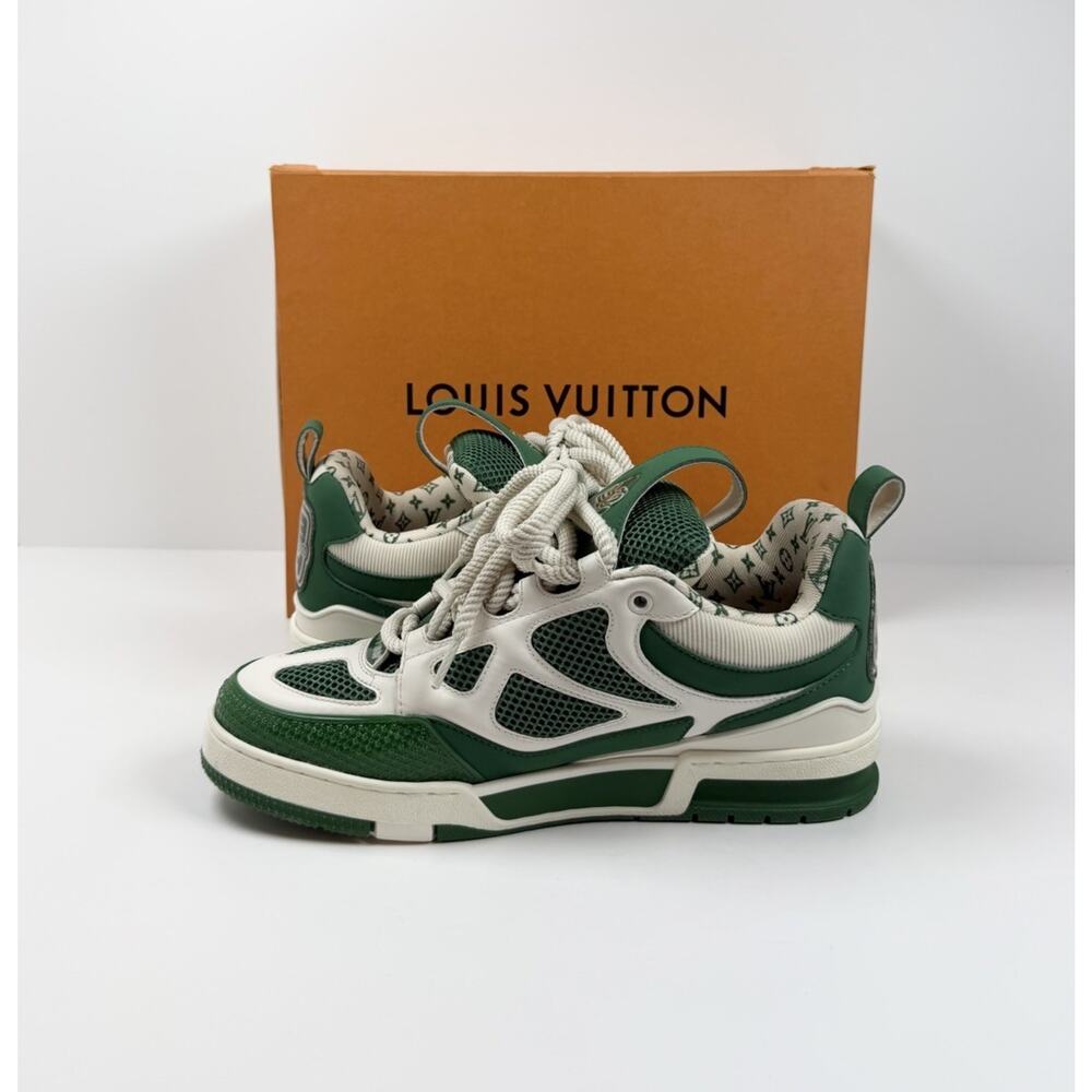 Size 8.5LV/9.5US - Louis Vuitton Skate Leather Green Sneakers - Picture 6 of 9